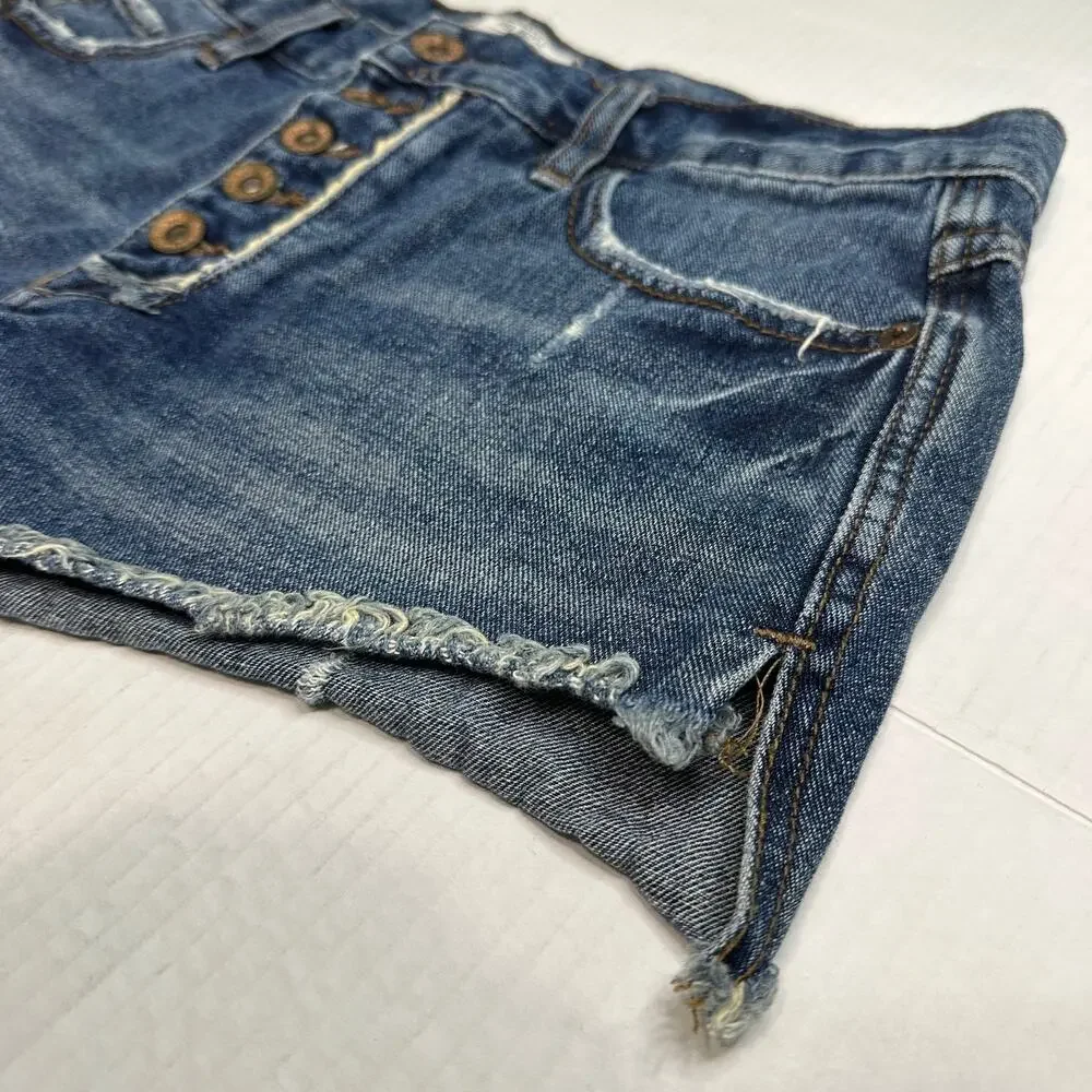 Free People Cut Off Jean‎ Shorts Size 25 Short Shorts Button Front Distressed